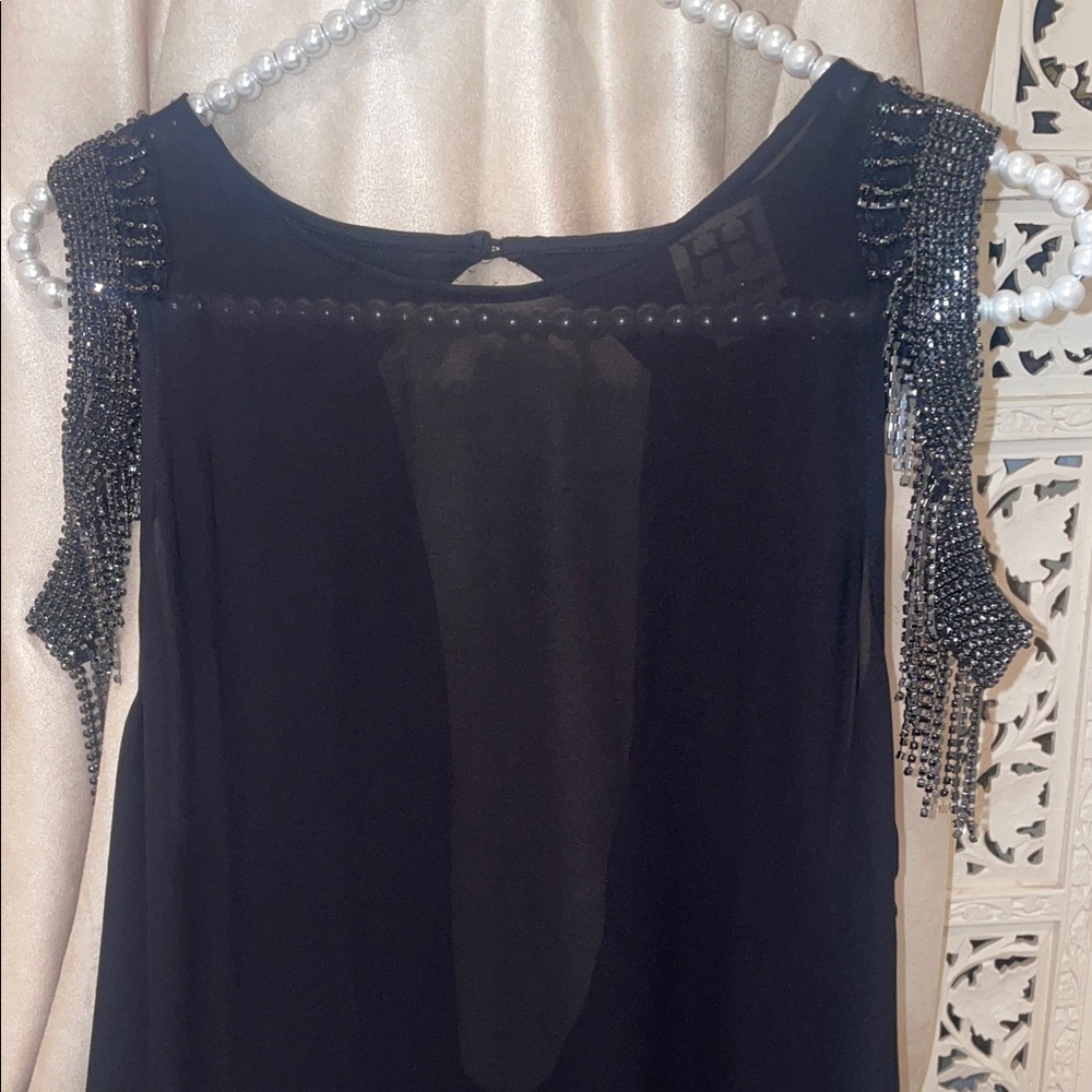 Haute Hippie Black Beaded Sleeveless Blouse - Picture 5 of 13